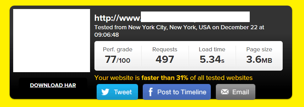 Site B URL #1 Tested on Pingdom (WPEngine):