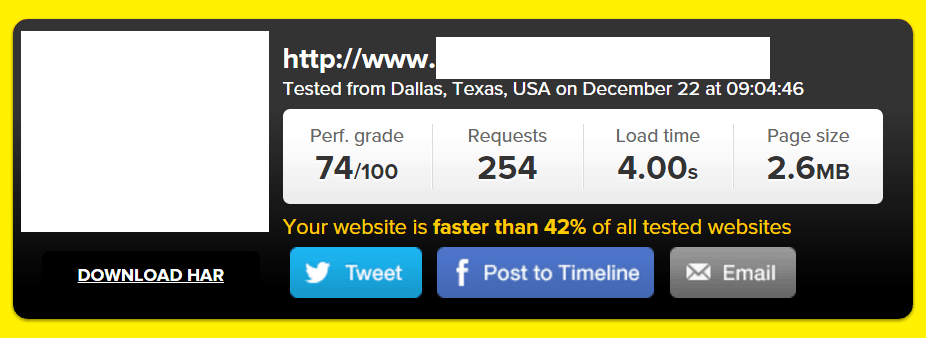 Site B URL #2 Tested on Pingdom (WPEngine):