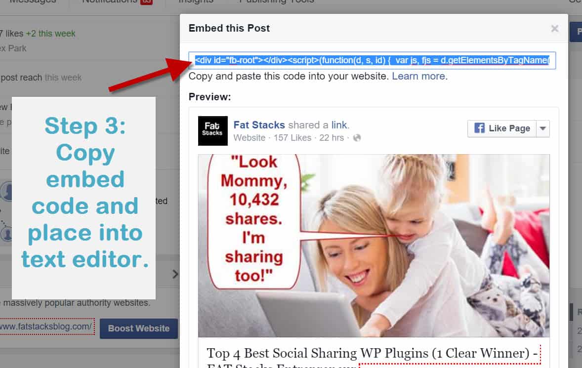 How to embed Facebook posts into website 2