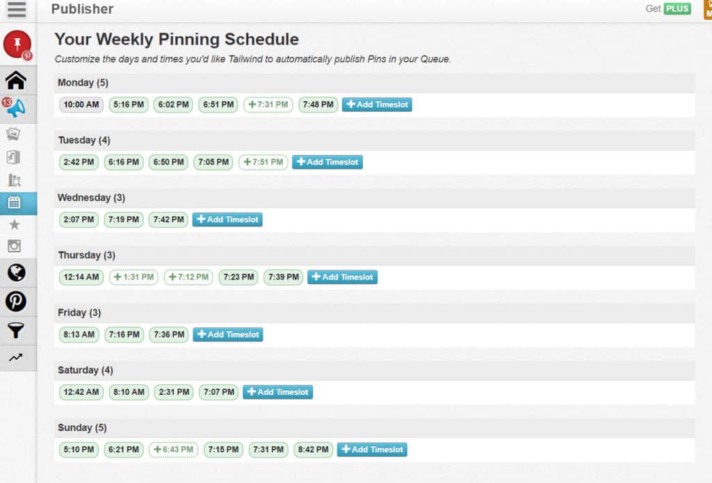 Tailwind Queue Scheduling Screen