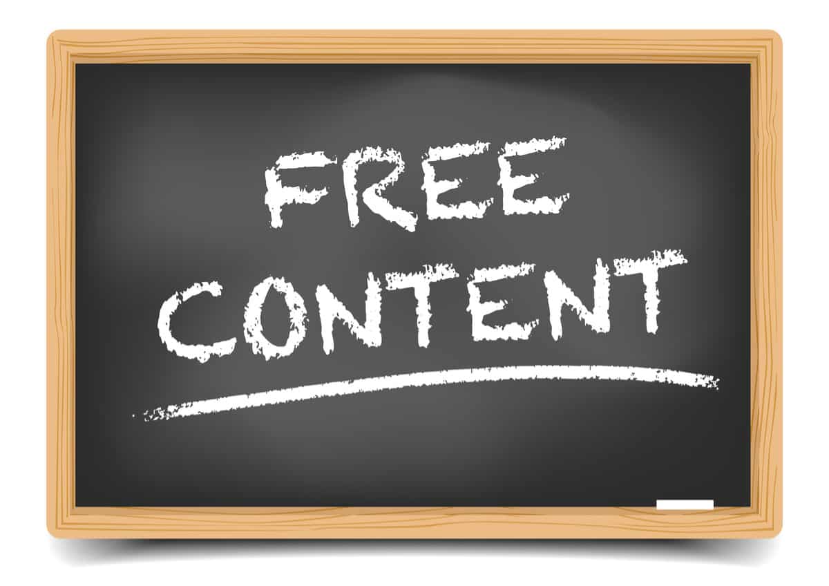 Free content written on a blackboard