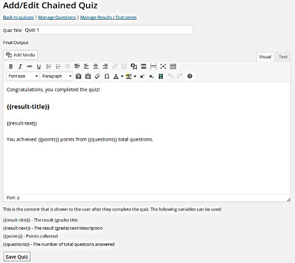  Chained Quiz plugin for WordPress surveys