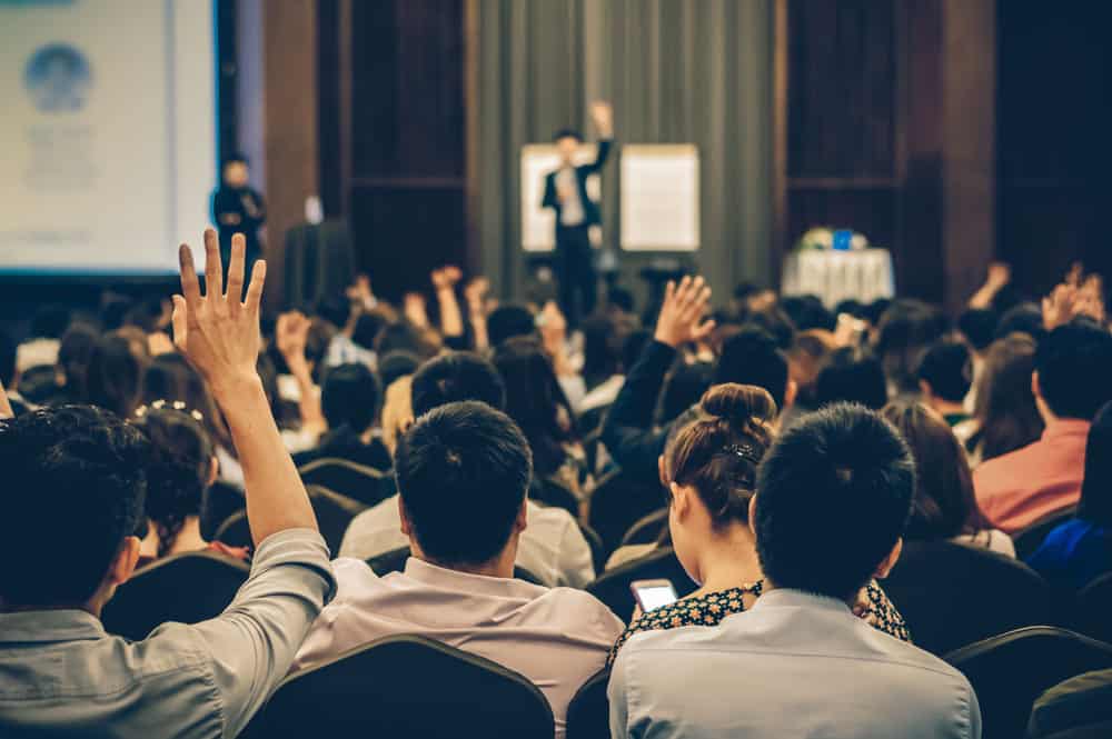 Audience sitting seminar