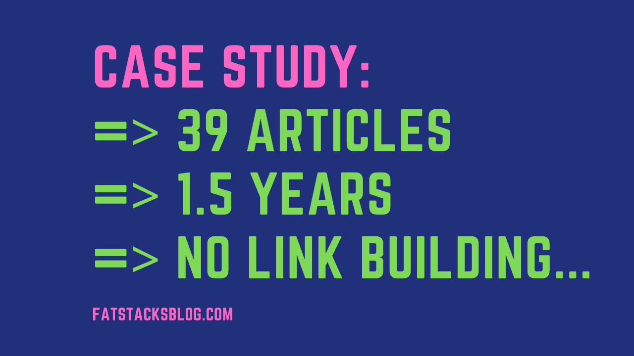 Case Study: 39 Articles, DA 16, 1.5 Years, No Link Building…