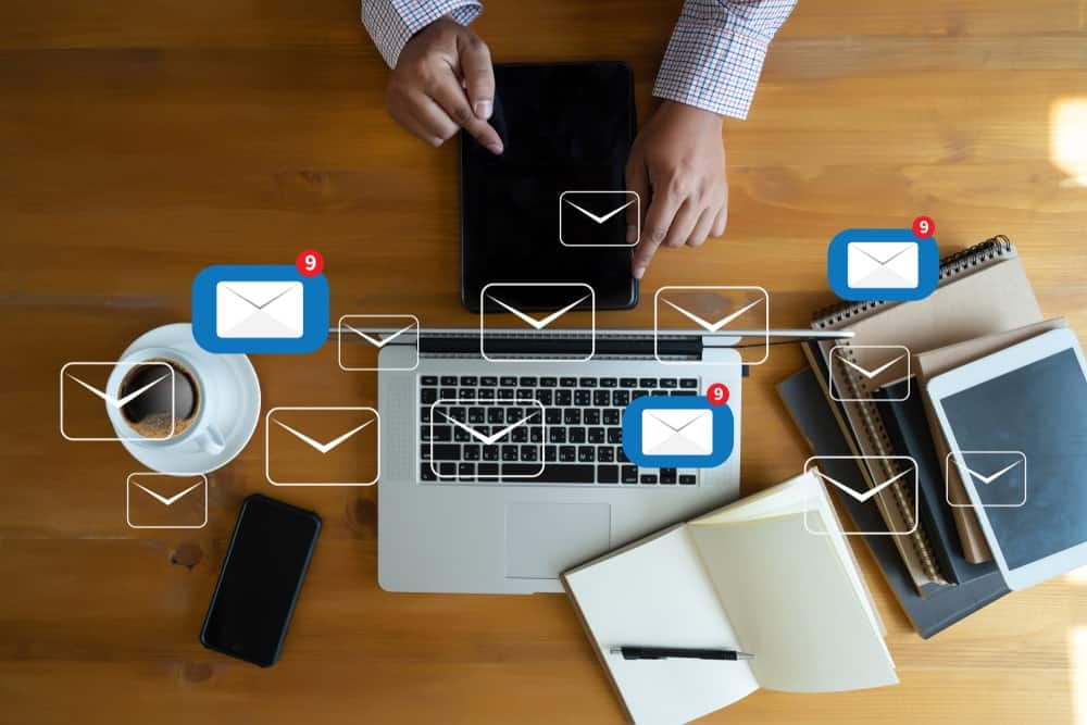 An image representation of electronic mail communication.