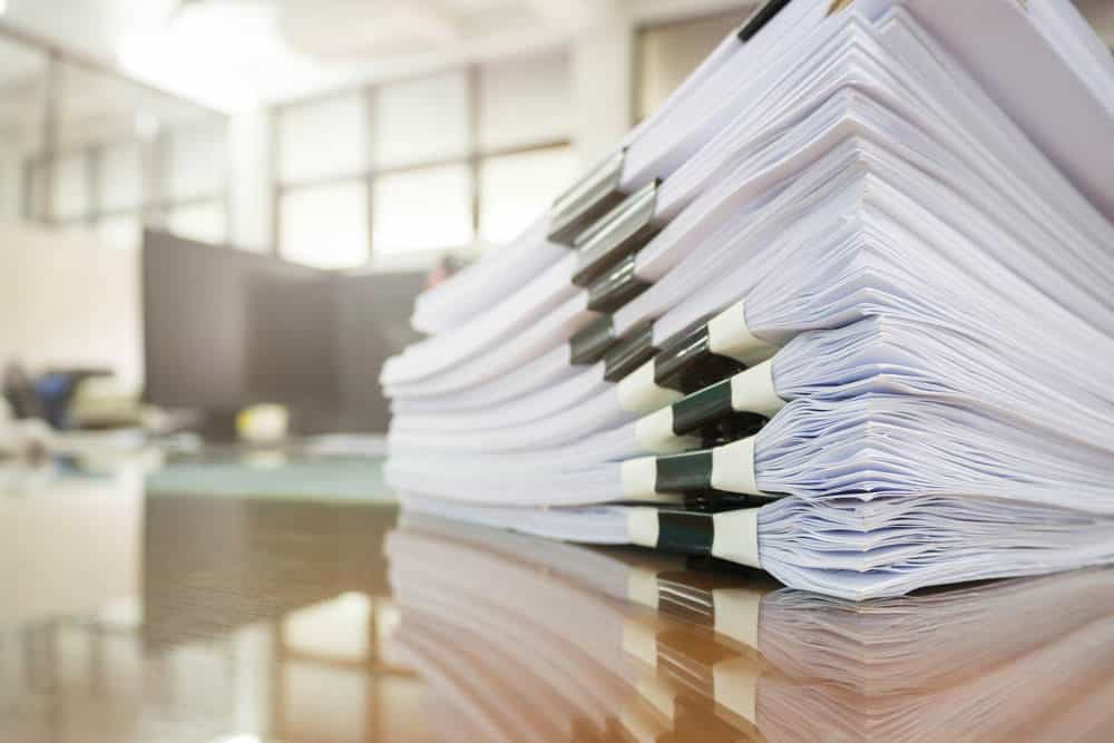 Stack of business documents