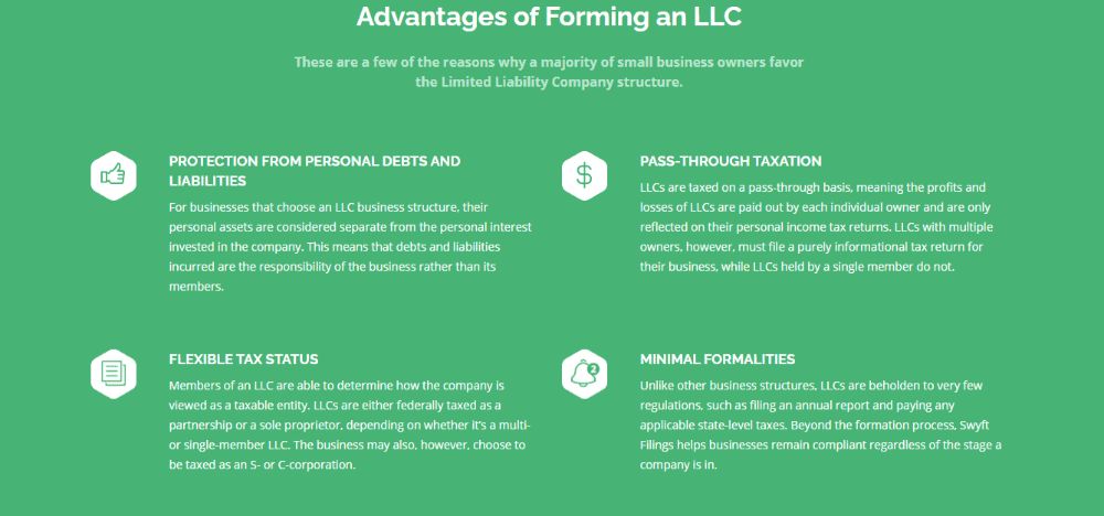 Advantages of forming an LLC.